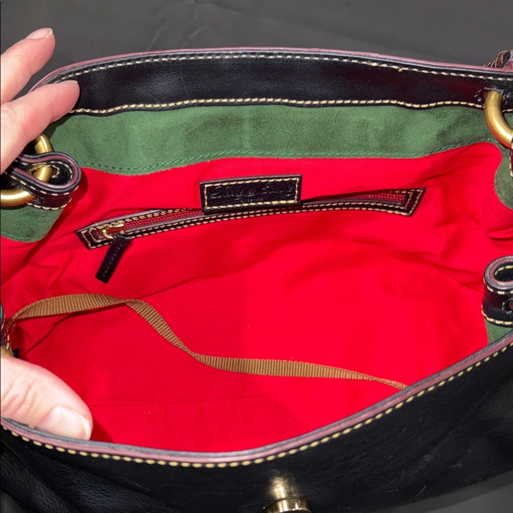 Dooney & Bourke Navy Florentine Leather Flap Satchel - Picture 9 of 17